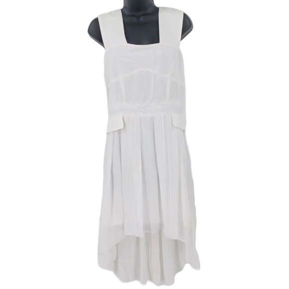 WALTER BAKER Dress Womens M White Jolie Chiffon Cut Out Bridal Bachelorette Flaw - Picture 2 of 16